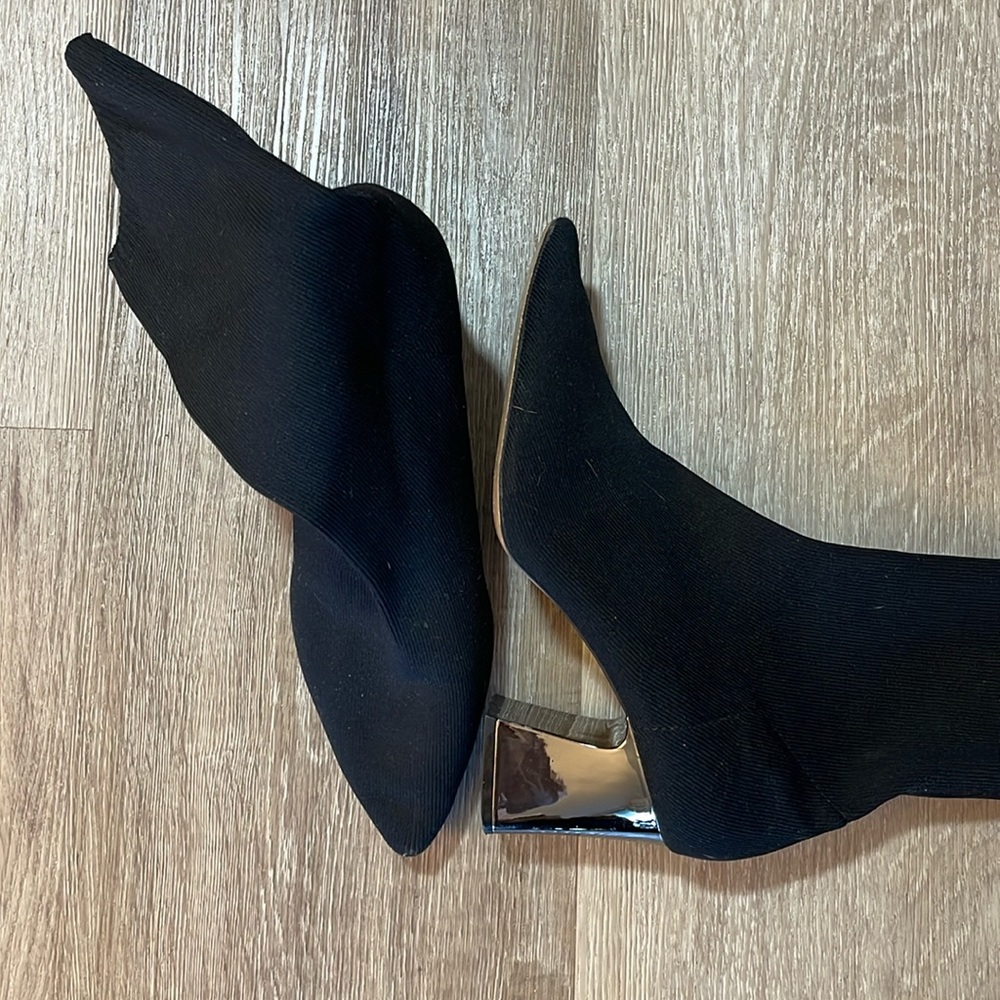 Zara Sock Boot with Silver High Heel size 40 - Picture 1 of 2